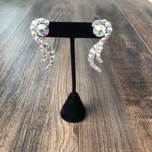 NWOT Crystal AB rhinestone ballroom dance earrings